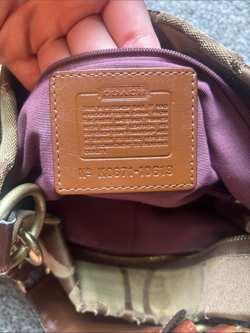 Coach Brown Signature Canvas Shoulder Bag with Matching Wallet - Picture 5 of 9